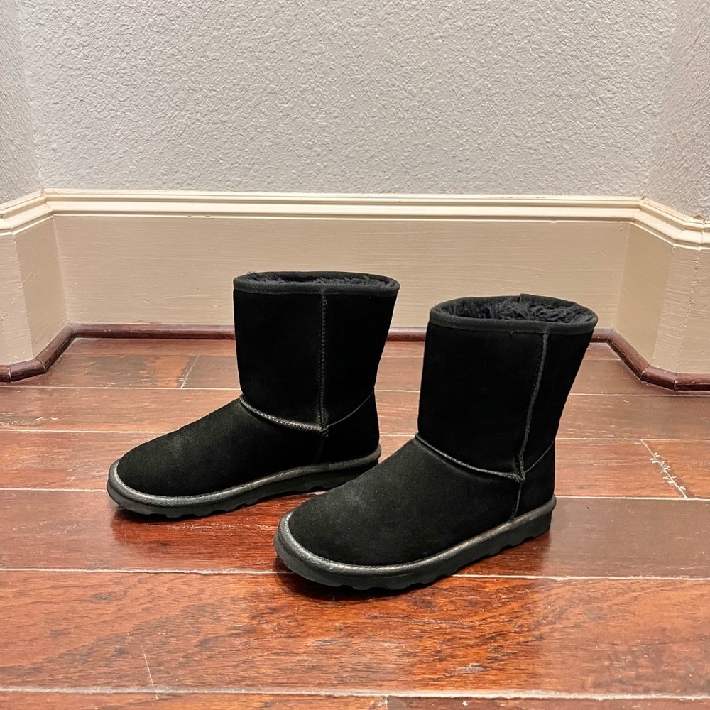 Time and Tru Black Suede Ankle Booties